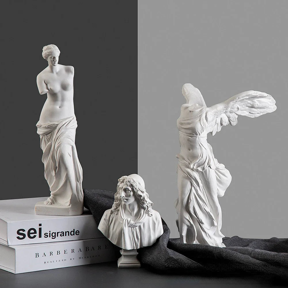 Greek Victory Goddess resin figurine for office decoration.