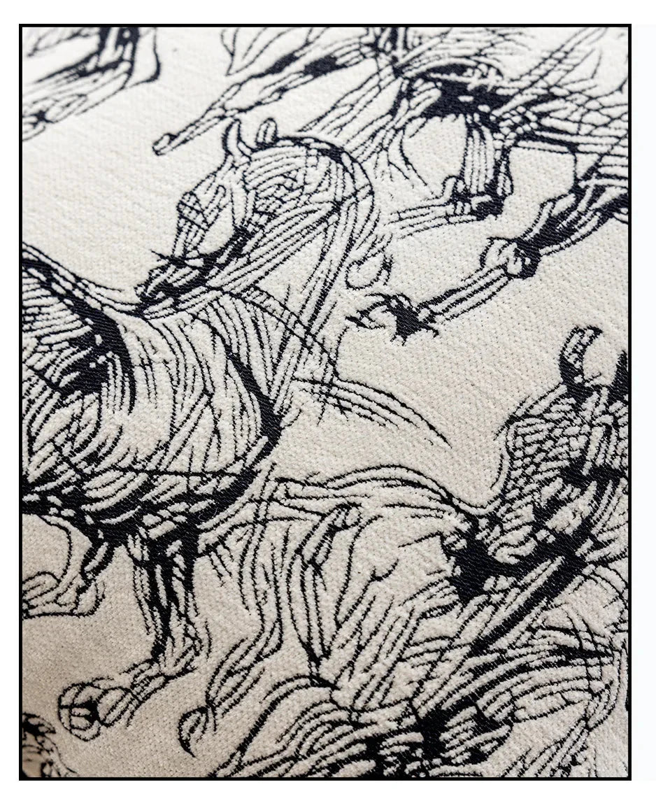 Bay window decorative pillow with animal print.