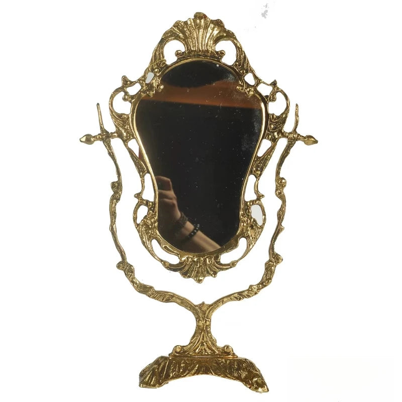Baroque gold charm mirror for dressing table décor.