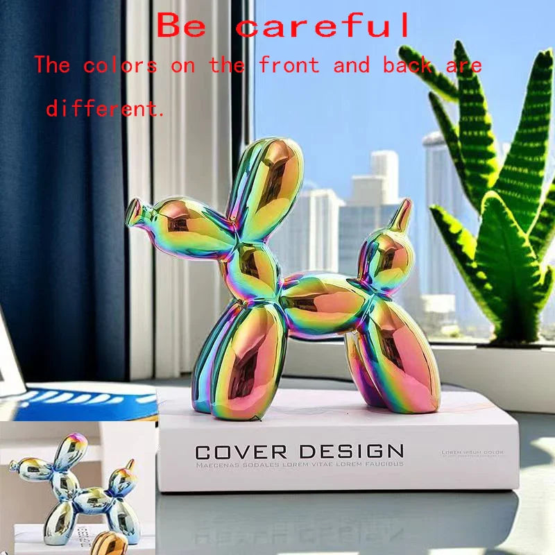 Colorful balloon dog ceramic accent for contemporary homes.