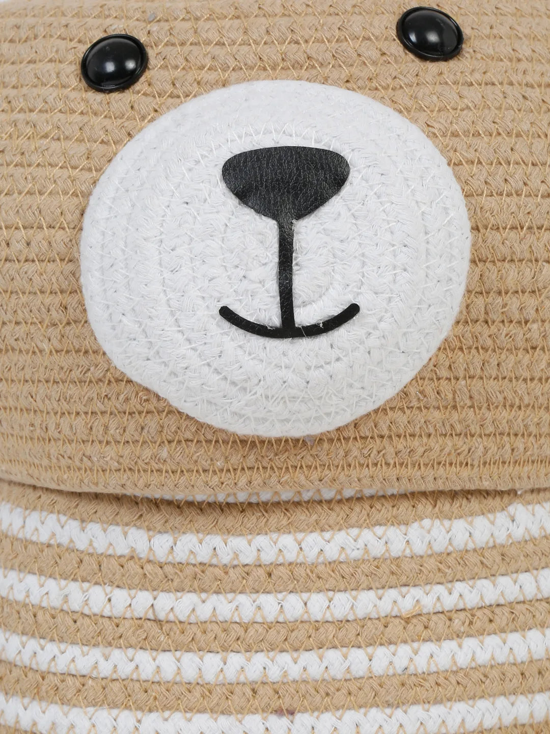 Beige bear laundry bag with cover for toys