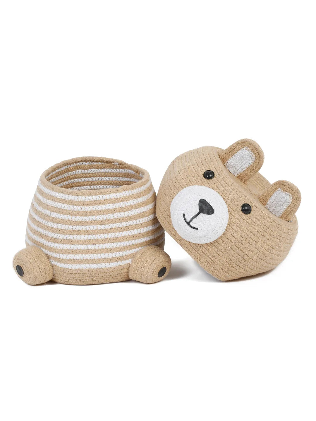 Decorative bear motif storage hamper for kids