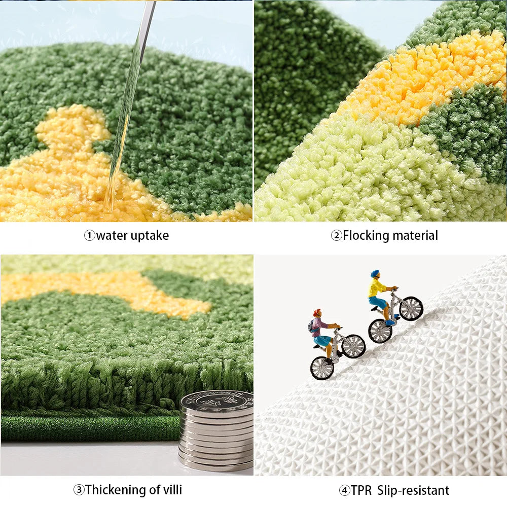 Cute frog print doormat for entryway or toilet floor.