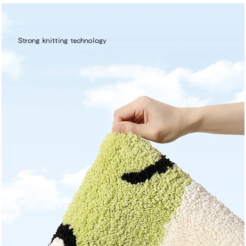 Hey Frog cartoon rug with waterproof absorbent fabric.