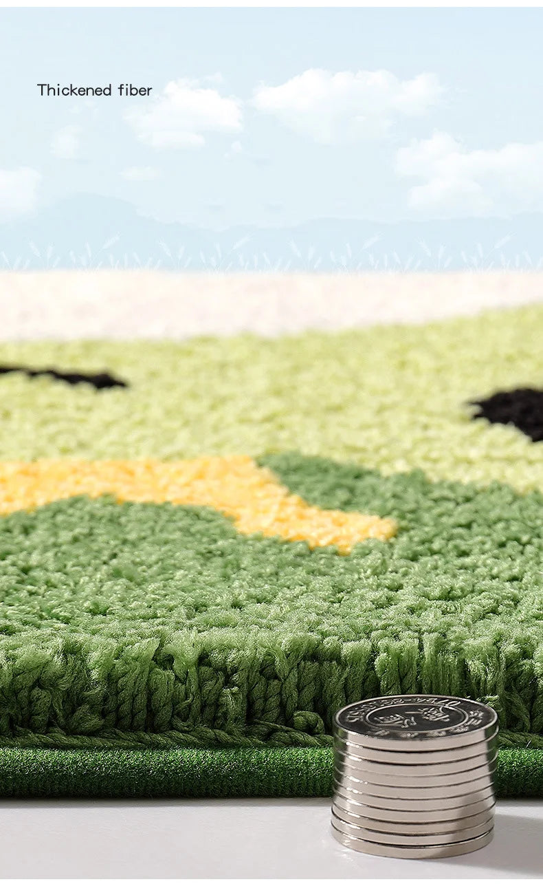 Machine washable frog rug for bathroom or toilet décor.