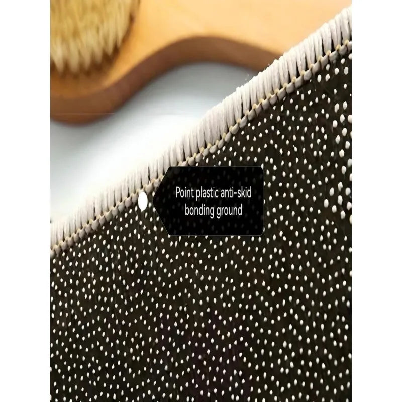 Plush Polyester Bath Mat with Modern Cartoon Design.