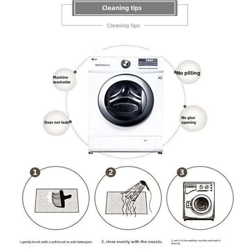 Decorative Floor Rug for Bathroom and Living Spaces.