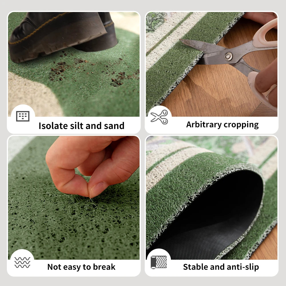 Anti-slip cute animal entryway mat for home entrances.