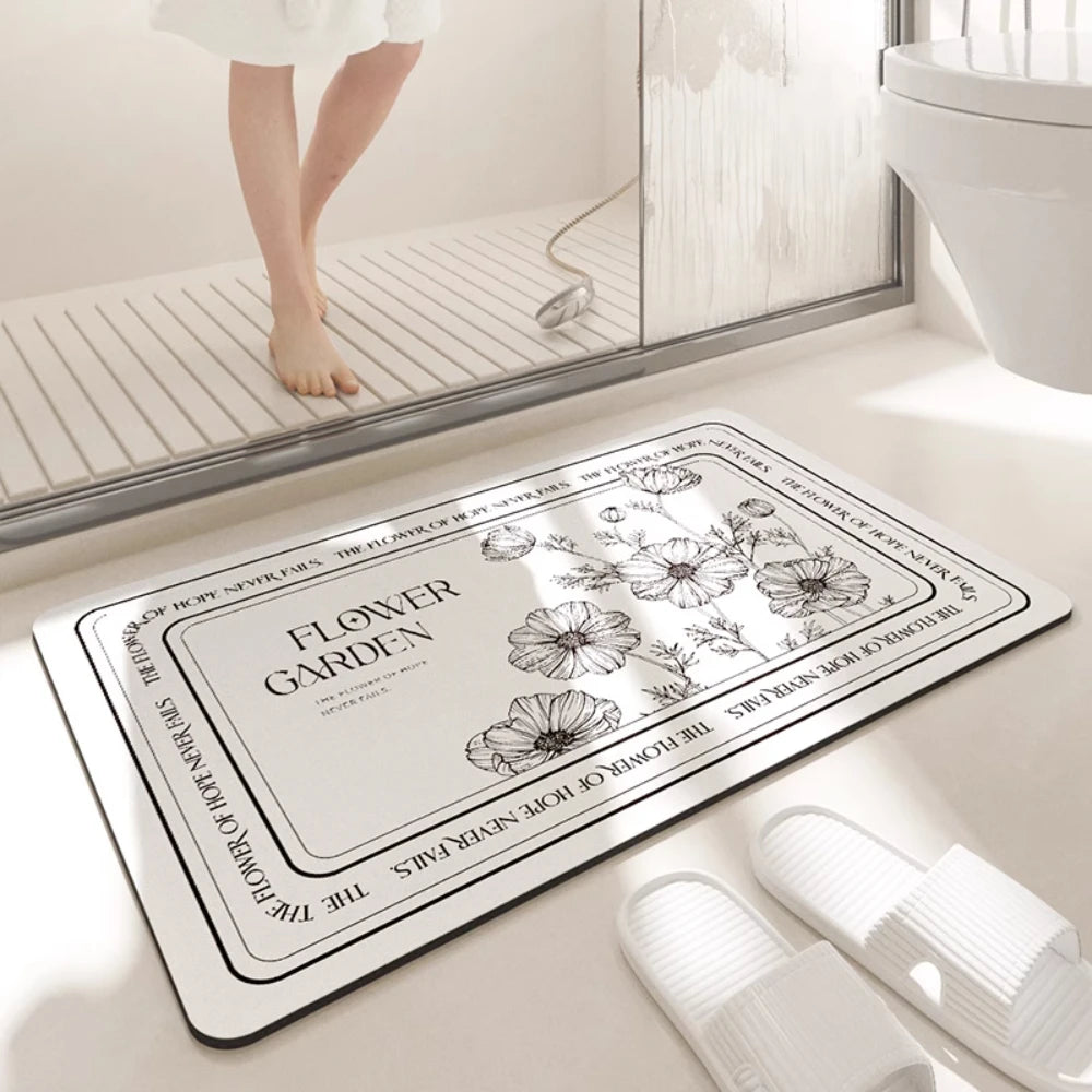 Rectangle design diatomite entryway mat.