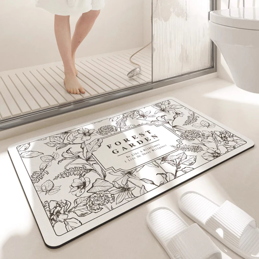 Luxury rectangle non-slip bathroom floor mat.