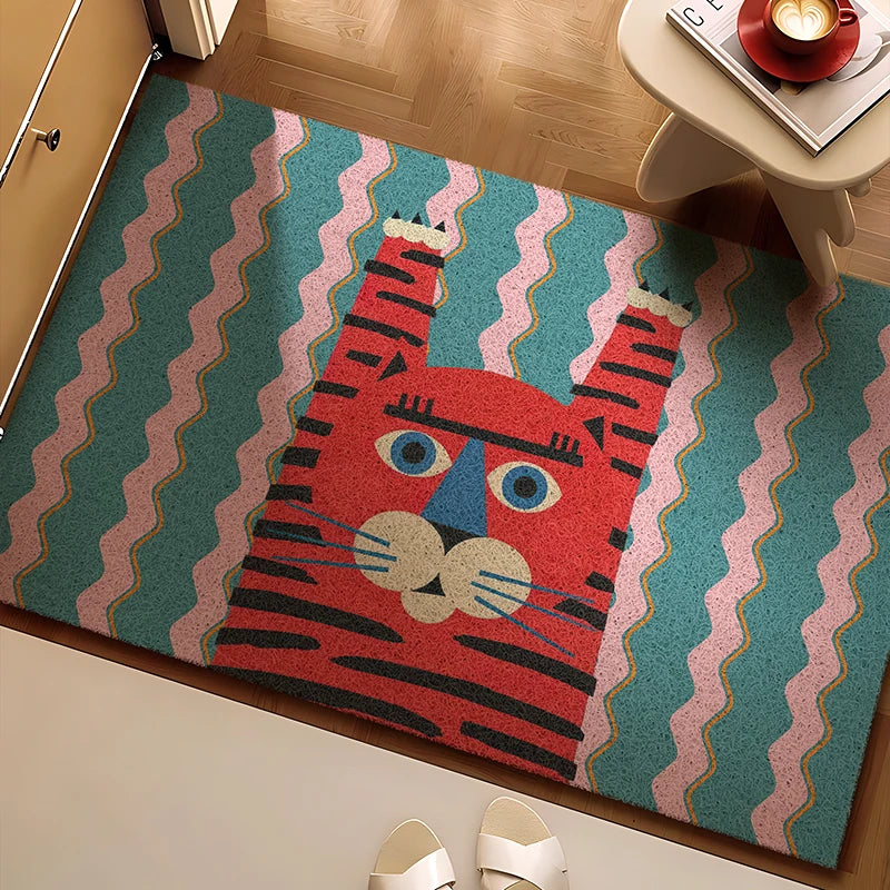 Dopamine-inspired entrance doormat with colorful design.