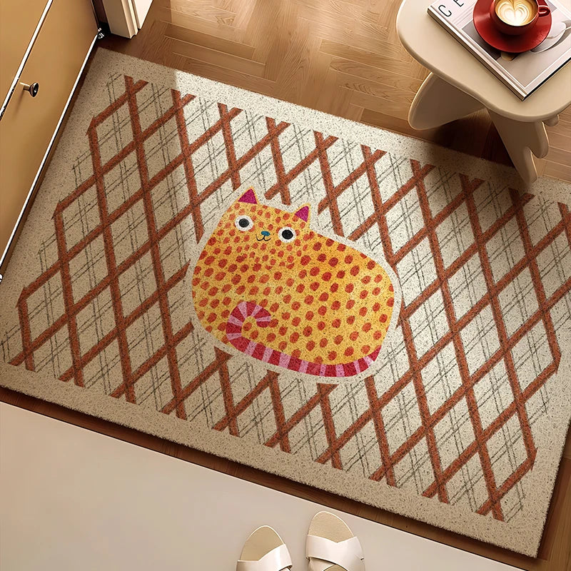 Cute animal patterned modern floor mat for entryway.