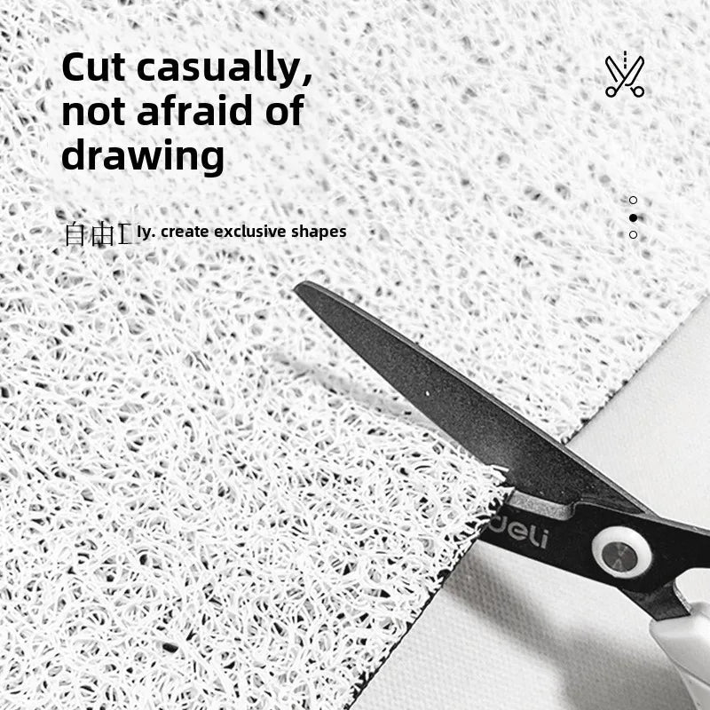 Playful grid-pattern door mat for indoor entry.