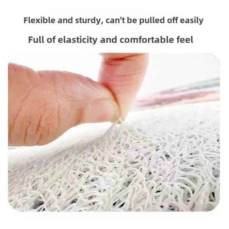 Modern dopamine color door mat for apartment entrance.