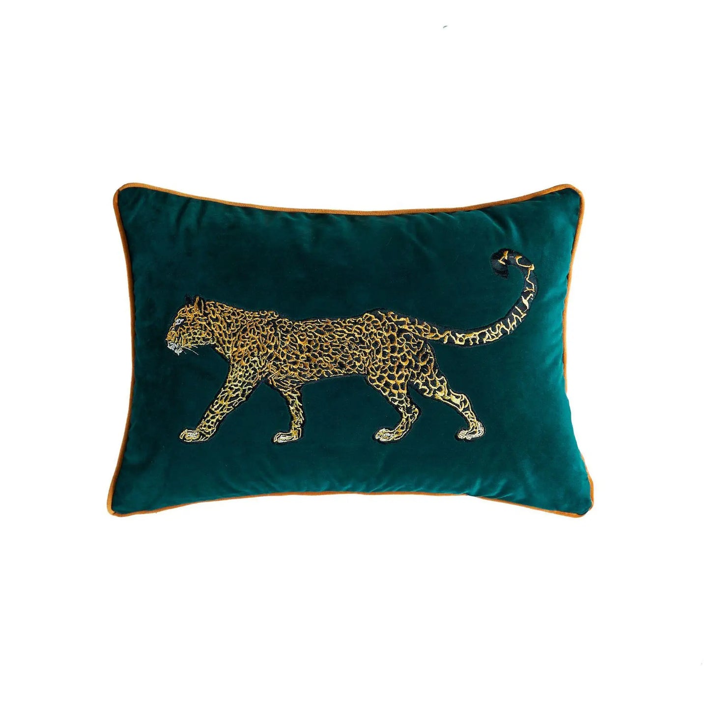Animal style embroidered cushion cover for sofa or bed decoration.