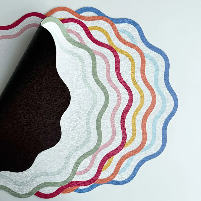 Luxury reversible placemats for dining and kitchen use.