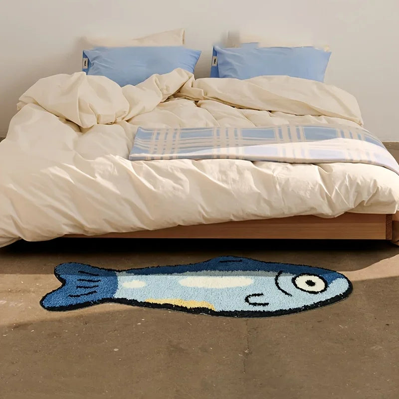 Cartoon fish rug for kids’ bedroom décor