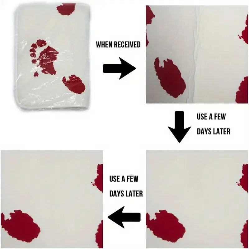 Wrinkle-resistant front door mat with text design.