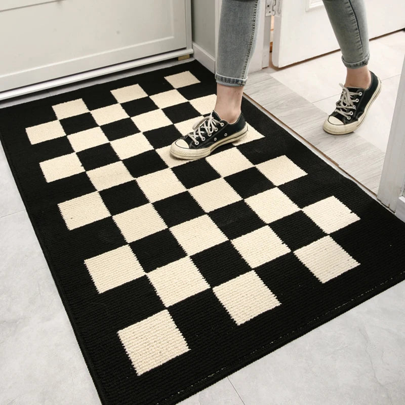 Anti-slip front door mat with stylish design.