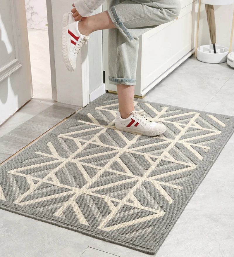 Elegant washable mat for kitchen or patio.