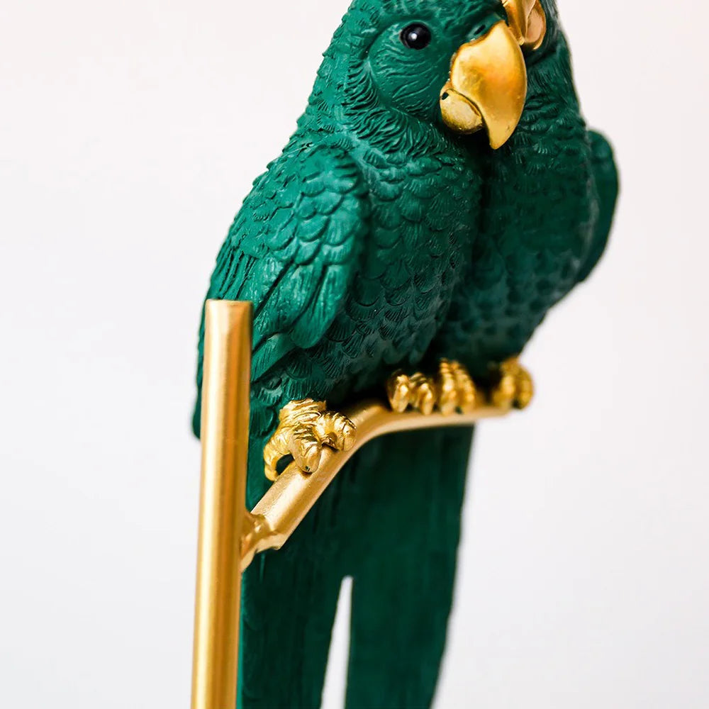 Elegant couple parrot home décor accent gift piece.