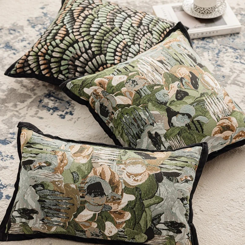 Luxury polyester-cotton cushion cover for elegant interiors.