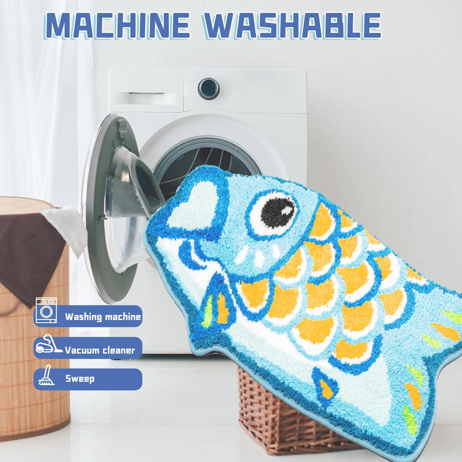 Cartoon koi rug for children’s bedroom