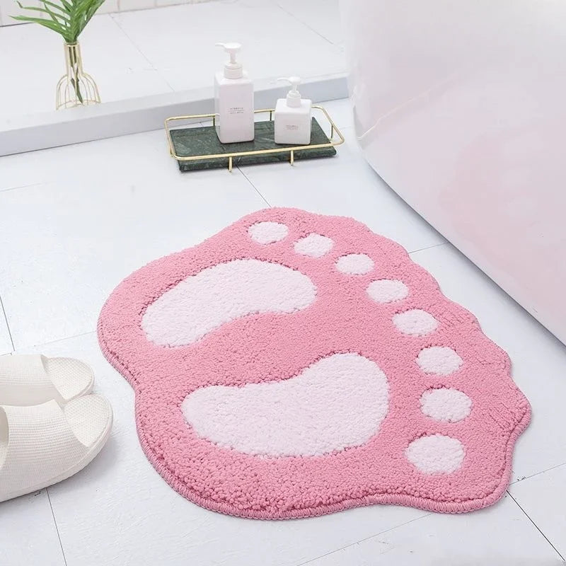Soft polyester bath mat in pink for modern bathrooms.