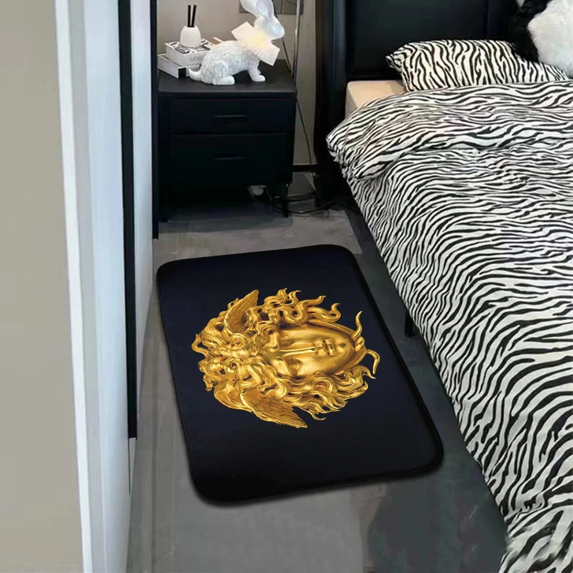 Soft polyester luxury mat for bedroom or kitchen floor.