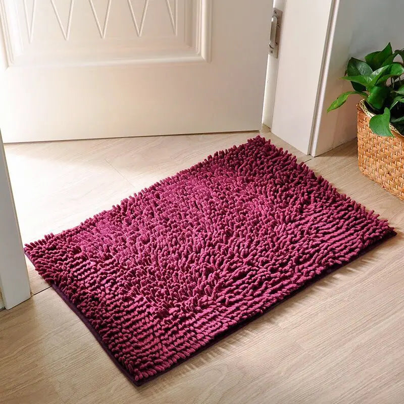 Deep purple non-slip EVA bathroom floor mat.
