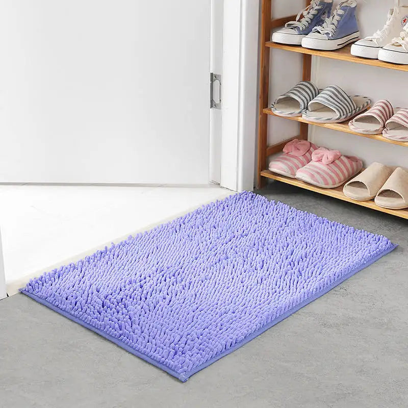 Purple soft EVA bath mat for toilet and shower room.