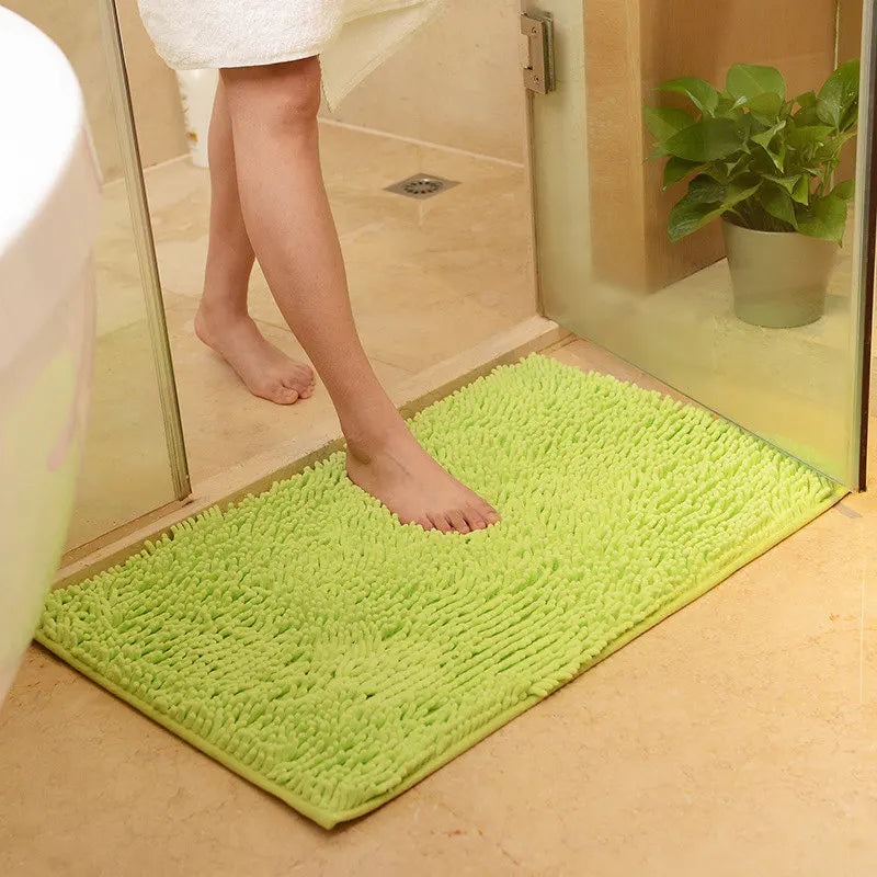 Fruit green absorbent floor mat with quick-dry texture.