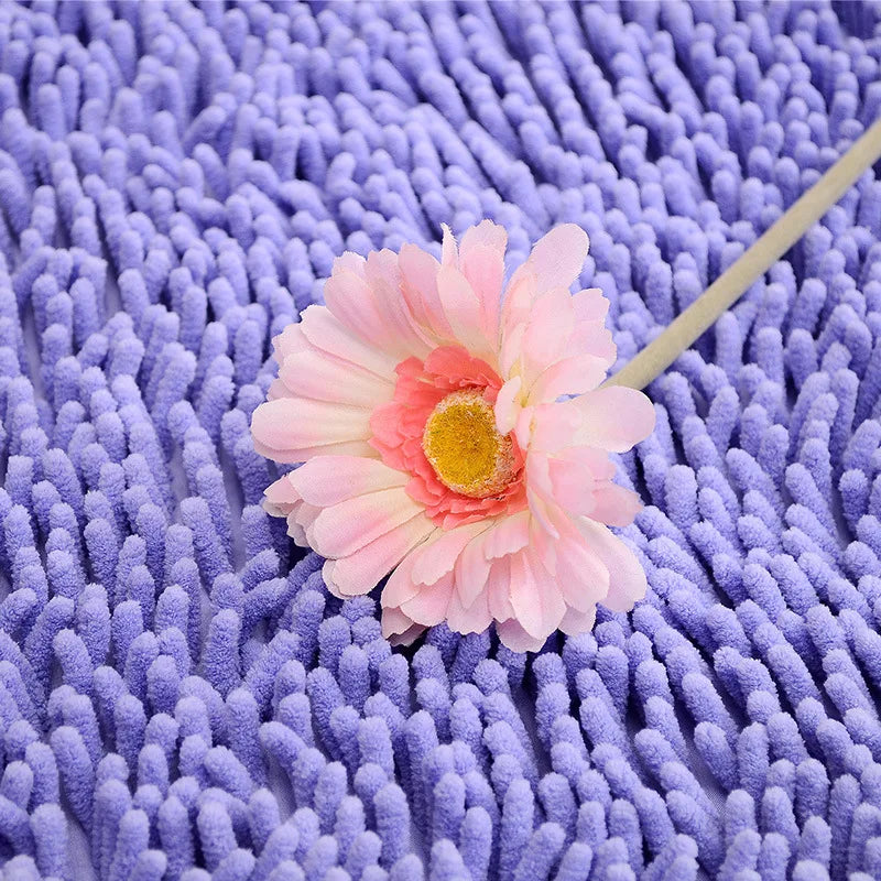 Durable anti-slip rug with soft texture for bathrooms.