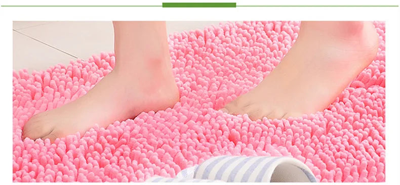 Pink mat with water-resistant base for home use.