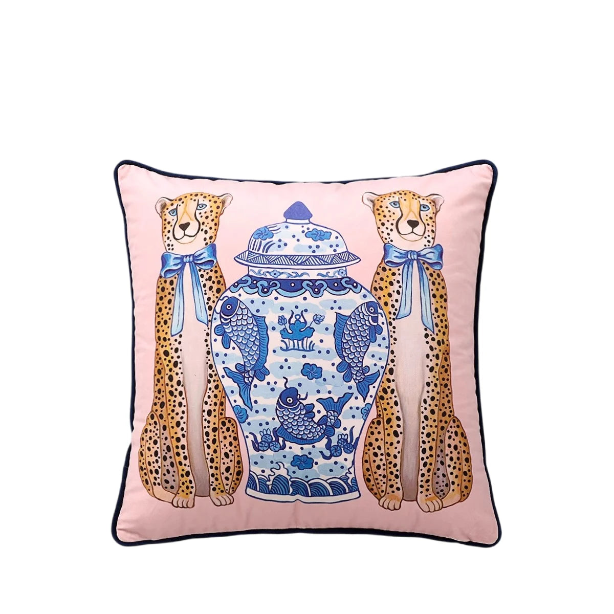 Colorful jungle animal print cushion cover for modern homes.