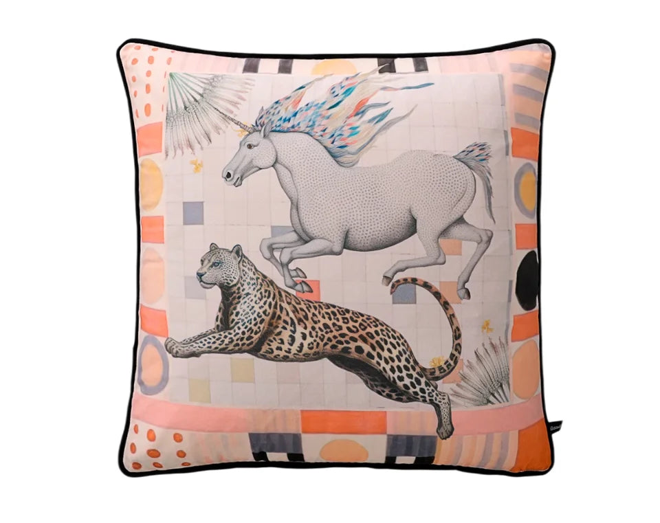 French-style velvet pillow with classic botanical pattern.