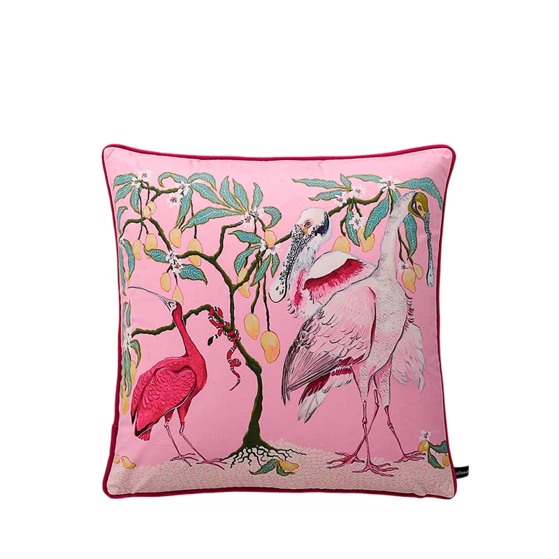 Chinoiserie-inspired luxury cushion for contemporary living.