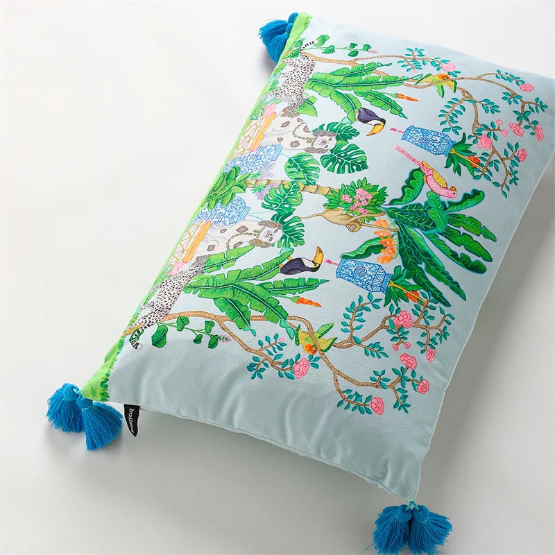 Decorative velvet cushion cover for living room sofa.