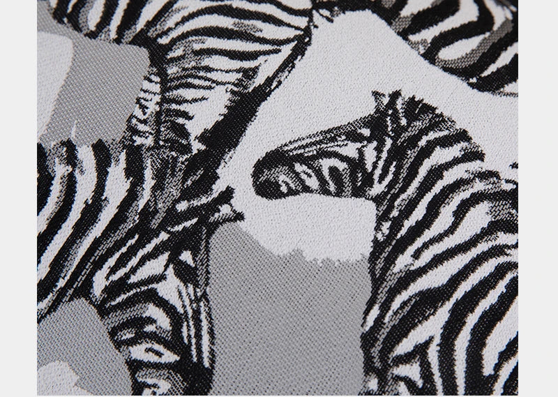 Square zebra pattern cushion cover for chairs and beds.