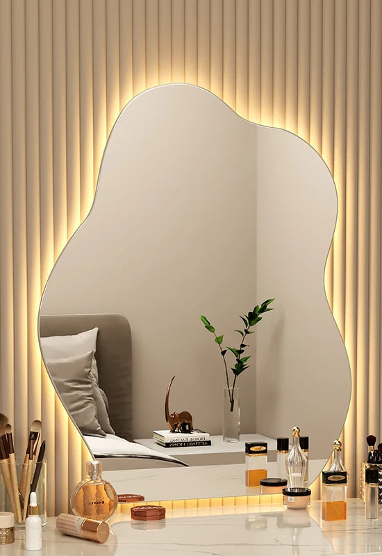 Large decorative wave mirror for modern living spaces.