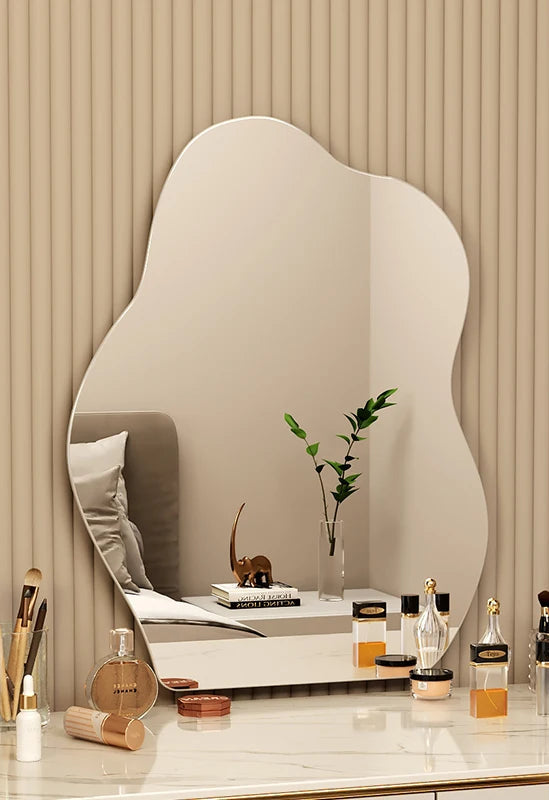 Aesthetic wavy wall mirror for hallway and lounge décor.