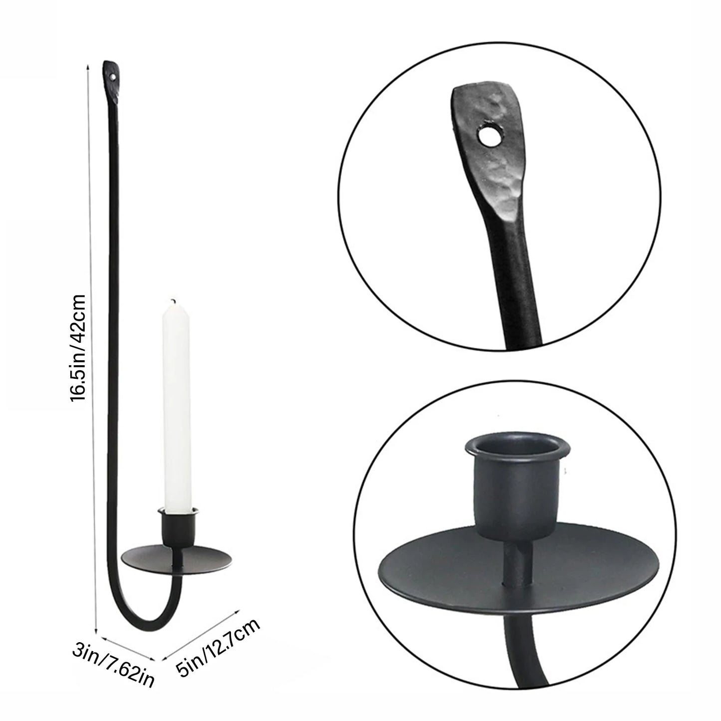 Two-piece metal candle wall sconce set for elegant home decor.