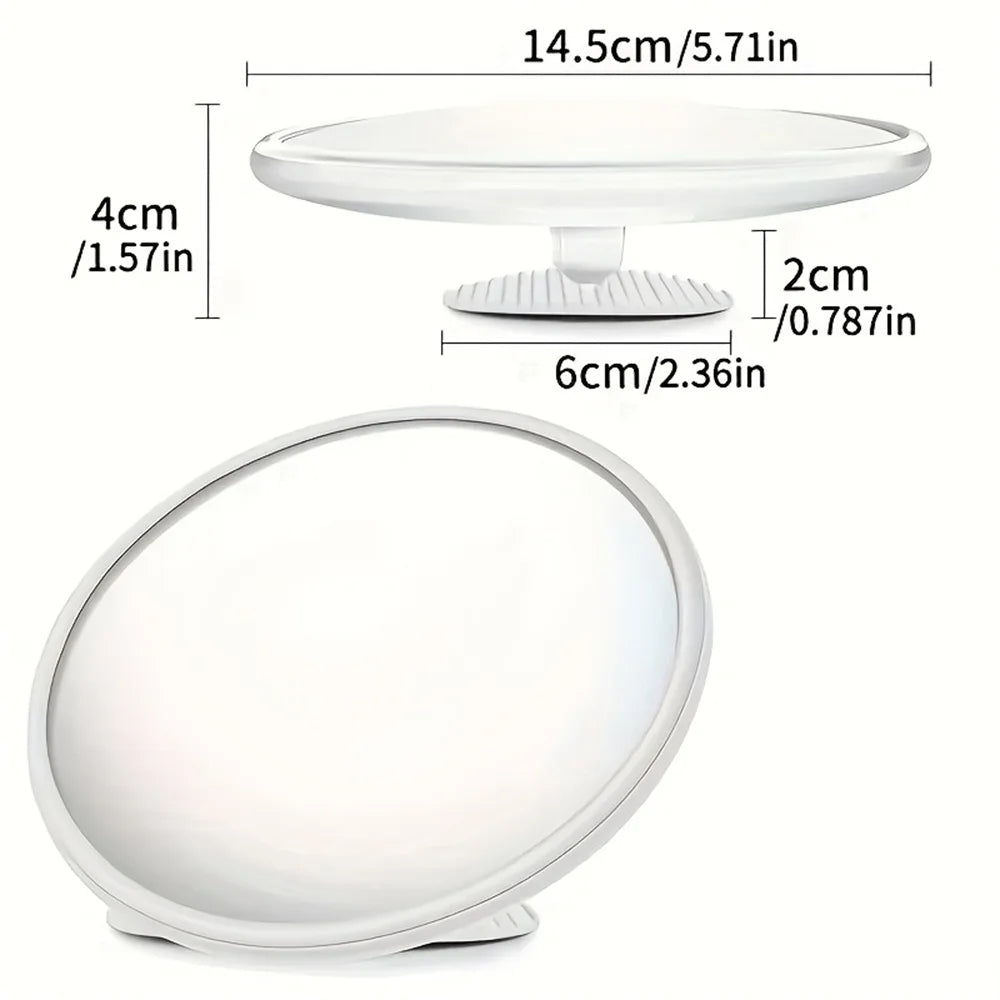 Small circular white mirror for car or living room wall.