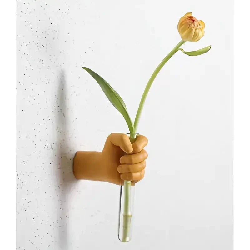 Hand design resin wall vase for living room decoration.