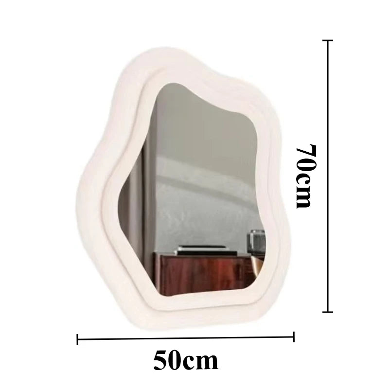 Aesthetic irregular frame mirror for dressing or living room.