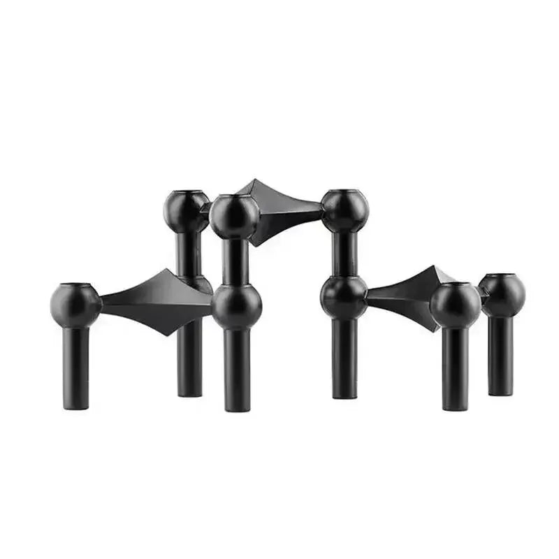 Premium black candle holder modular set for modern homes.