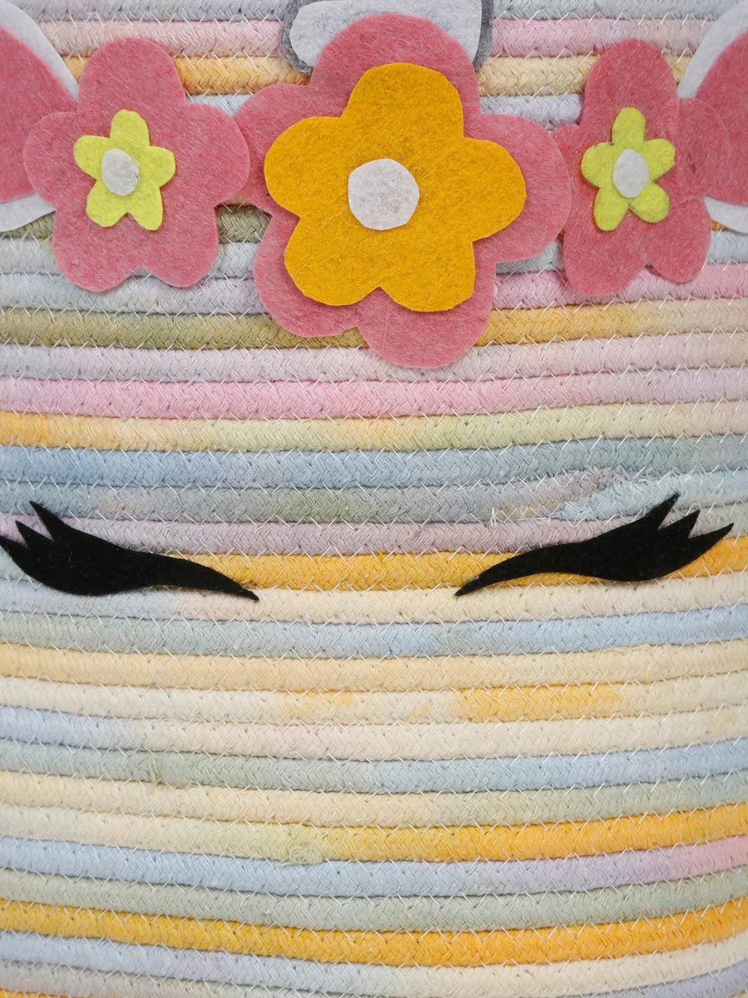 Jute cotton unicorn storage hamper with cover