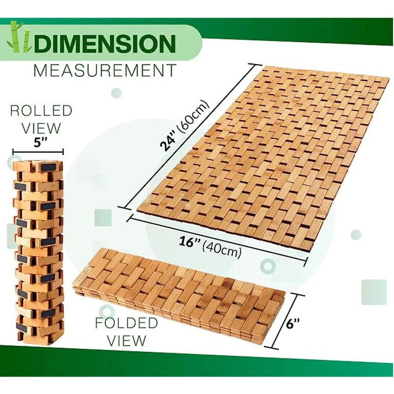 Sustainable bamboo shower mat for modern bathrooms.
