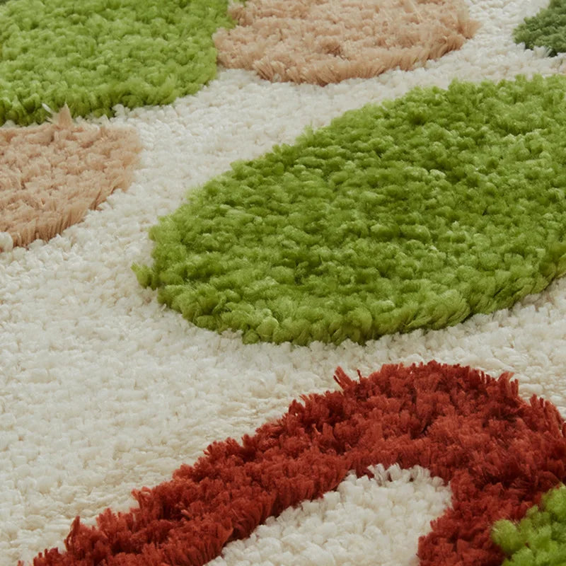 Green moss decorative rug for modern home interiors.