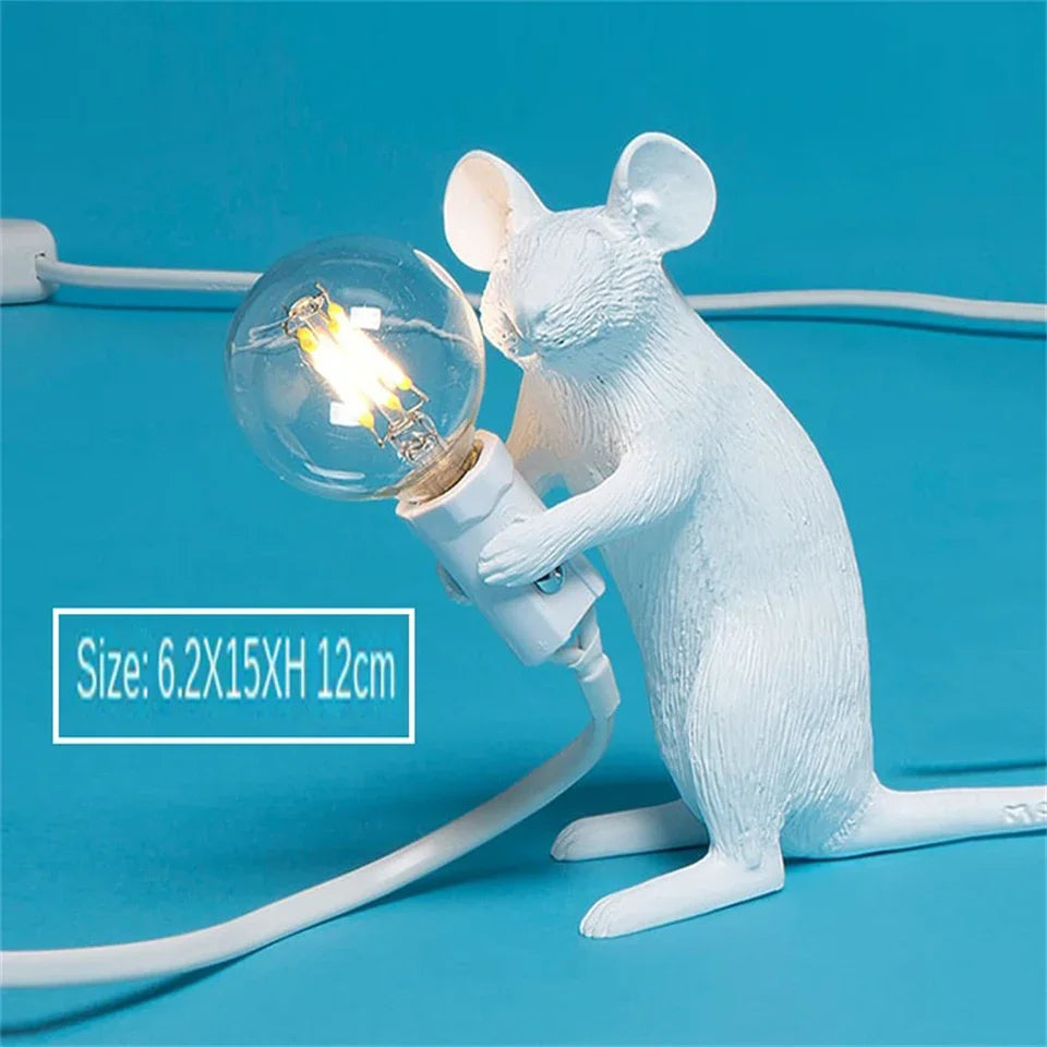 Playful resin animal table lamp with LED night light